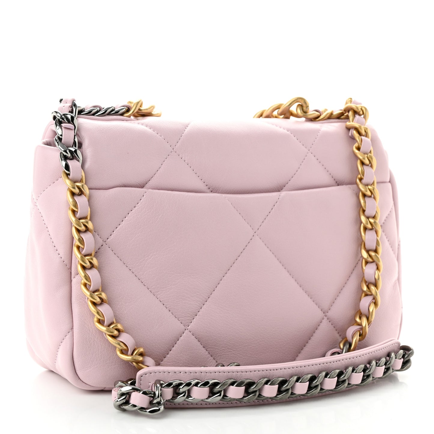 Lambskin Quilted Medium Chanel 19 Flap Light Pink