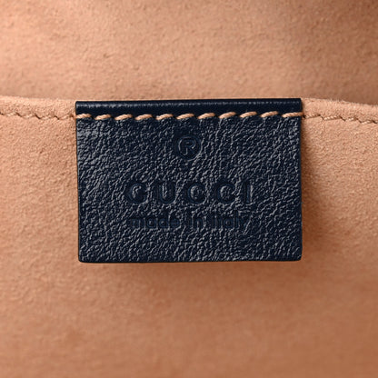 Gucci Vintage Effect Calfskin Matelasse Diagonal Small Torchon GG Marmont Chain Shoulder Bag Mystic White Blue Agata 6 of 10