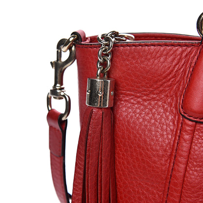 Gucci Pebbled Calfskin Small Soho Top Handle Bag Red 15 of 24