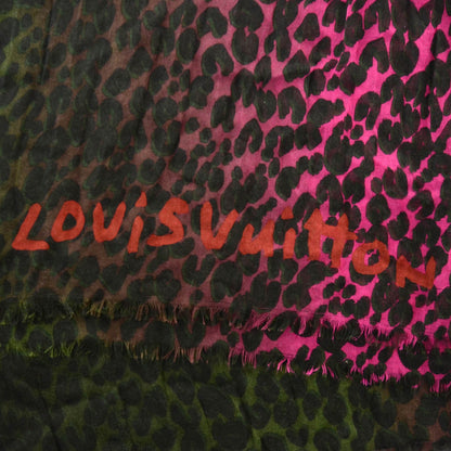 Louis Vuitton Cashmere Leopard Blurry Leo Stole Kaki 3 of 5