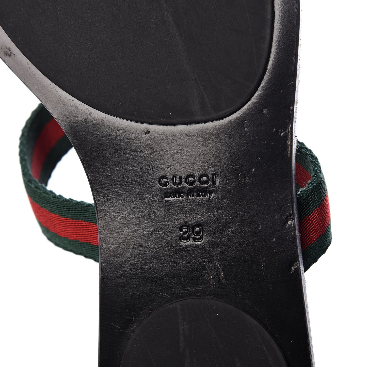 Nylon Guccissima Web Womens Thong Sandals 39 Green Red Black