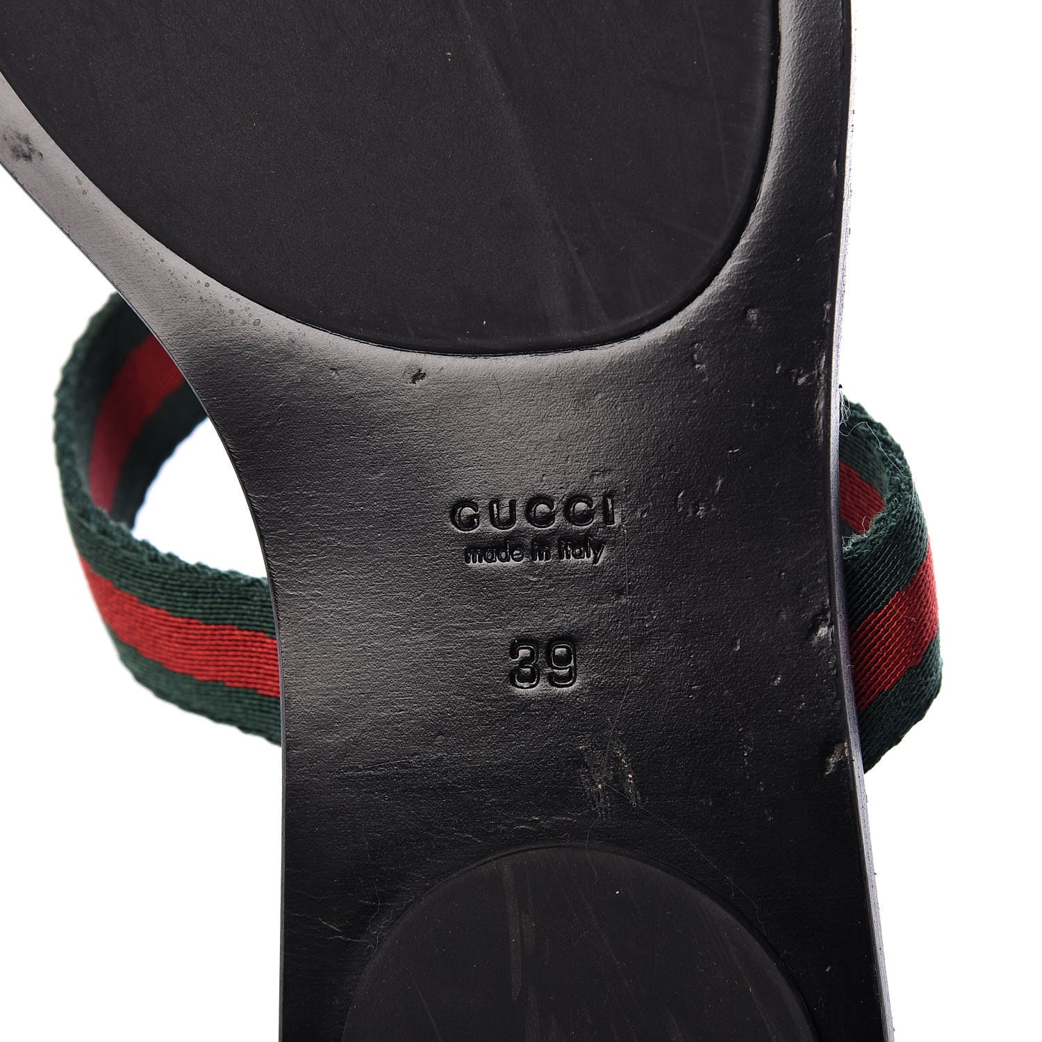 Gucci Nylon Guccissima Web Womens Thong Sandals 39 Green Red Black 6 of 8