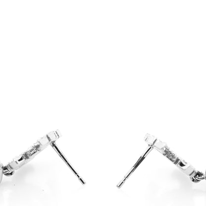 Chanel Crystal CC Drop Earrings Silver 3 of 4