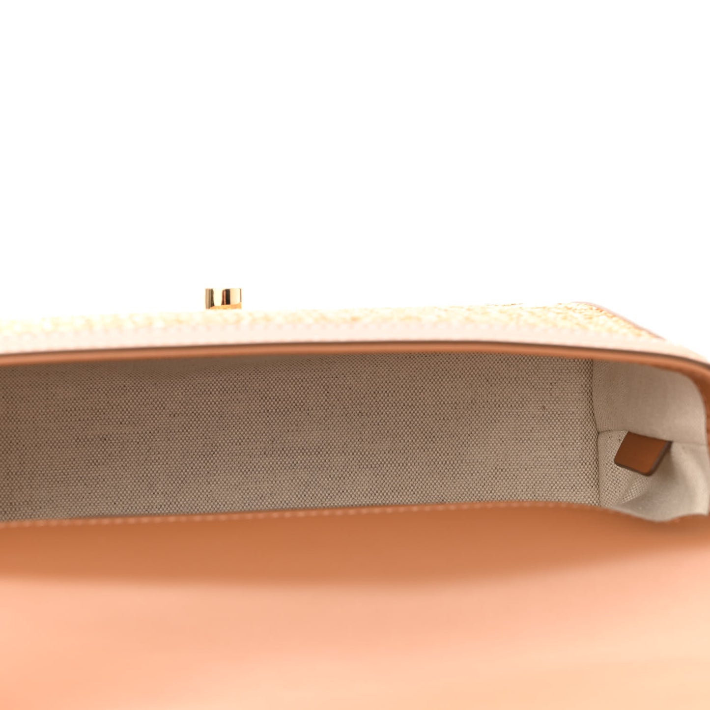 Raffia Calfskin TB Note Crossbody Bag Natural