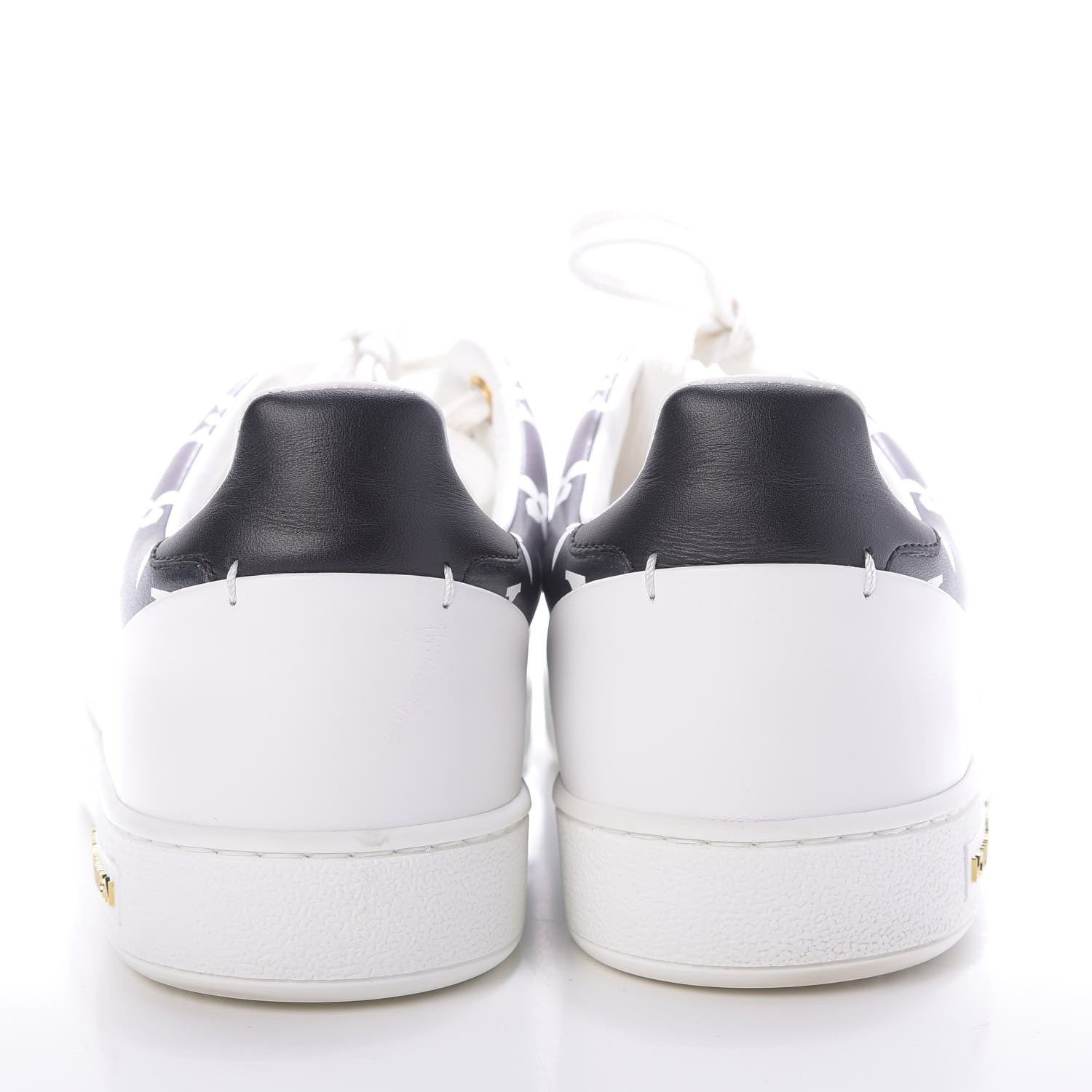 Louis Vuitton Calfskin Monogram Frontrow Sneakers 38 White Black 5 of 10