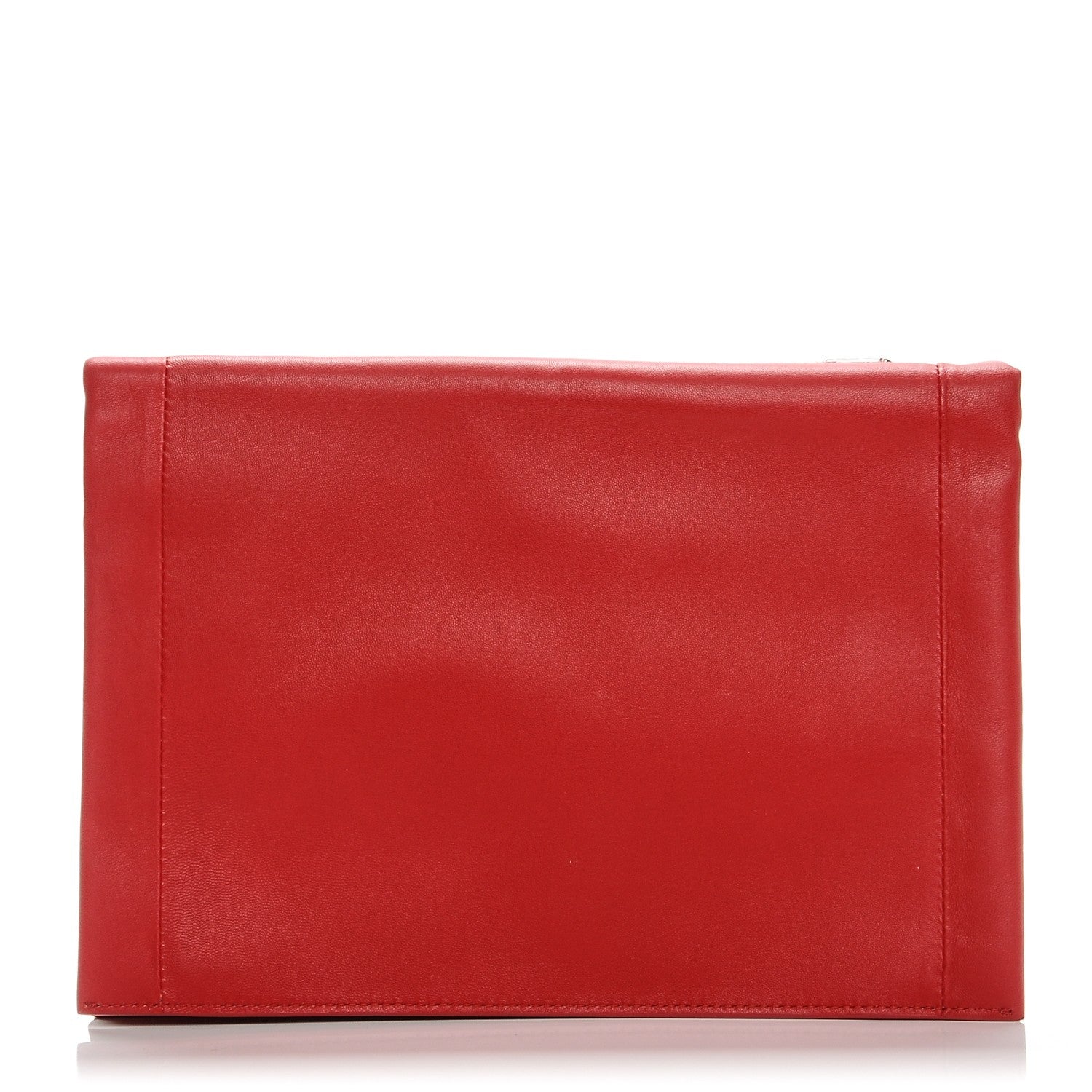 Celine Lambskin Rolled Soft Trio Clutch Bright Red 1 of 10