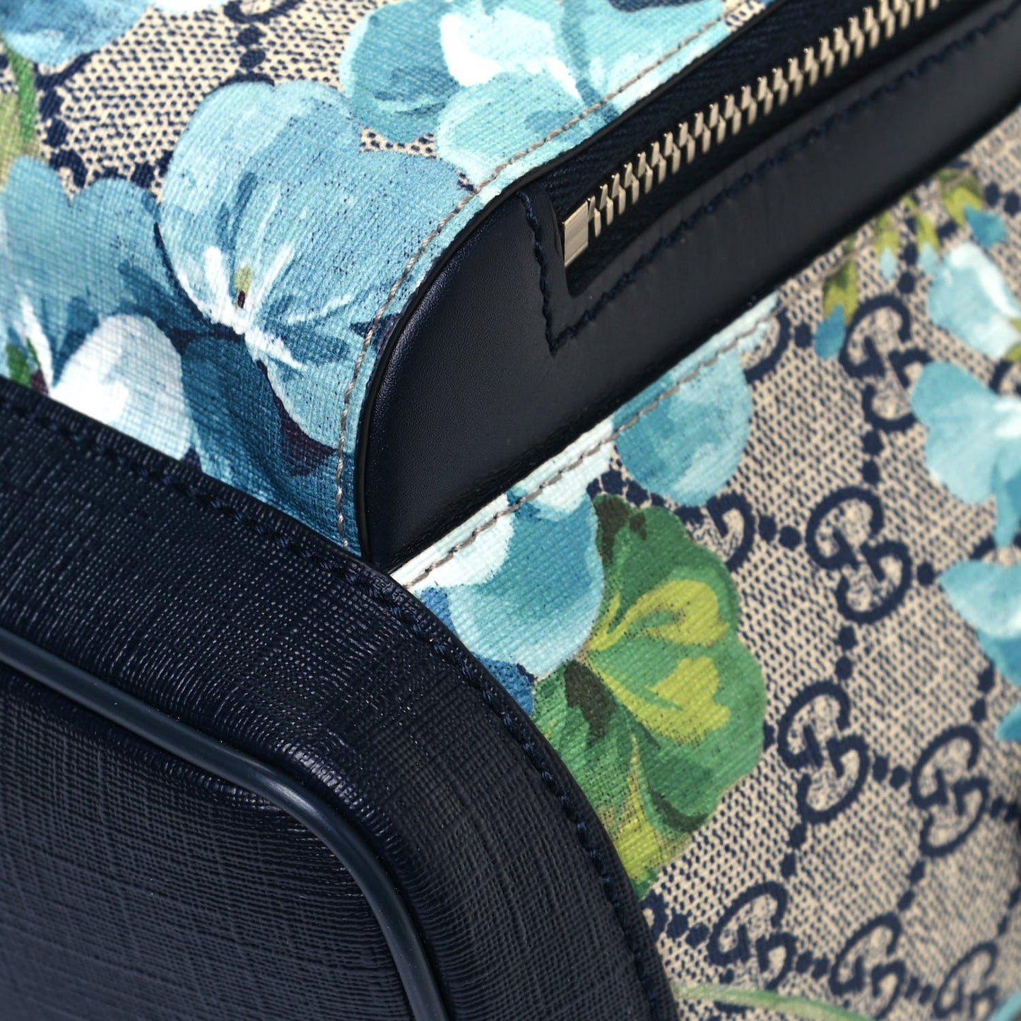 GG Supreme Monogram Blooms Small Day Backpack Blue
