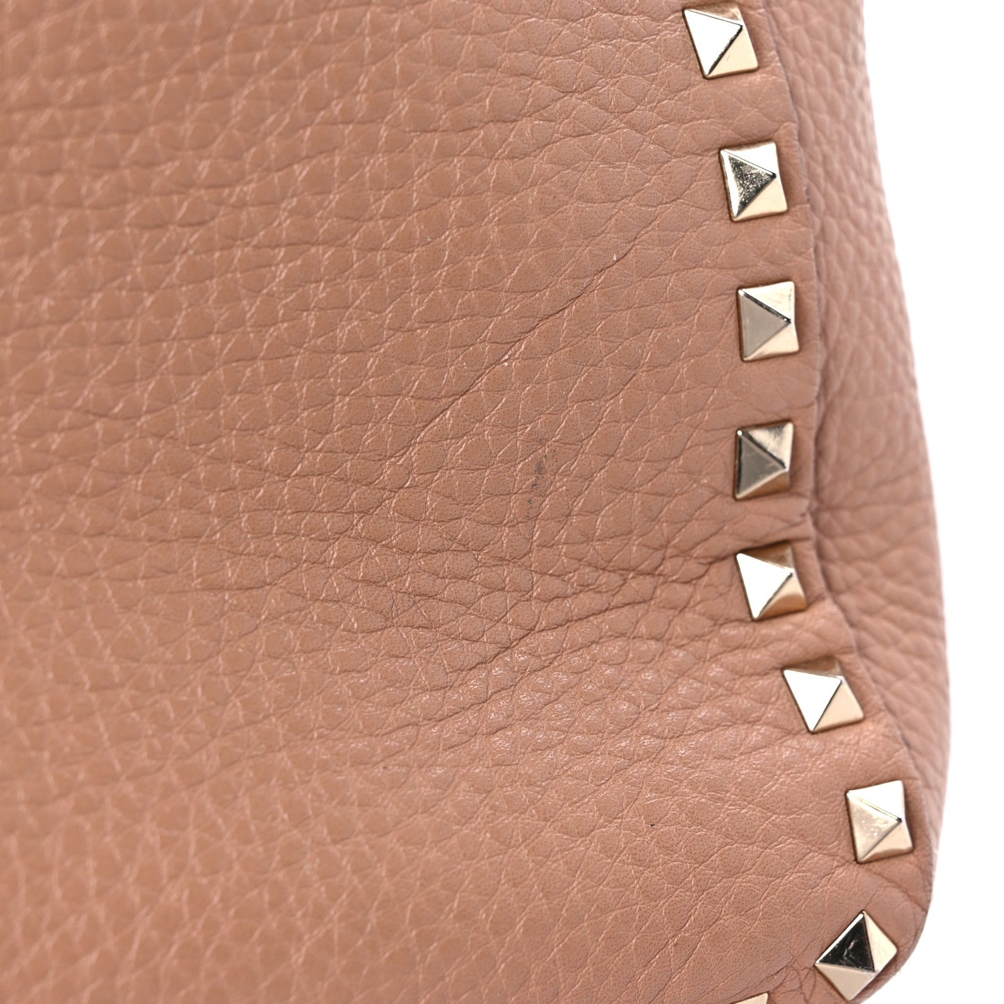 Pebbled Calfskin Small Rockstud Flip-Lock Messenger Bag Soft Noisette