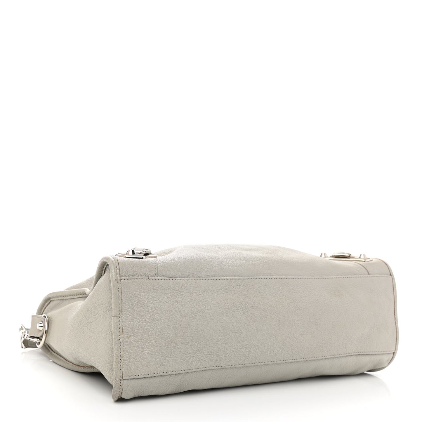 Chevre Silver Metallic Edge Hardware City Gris Glace