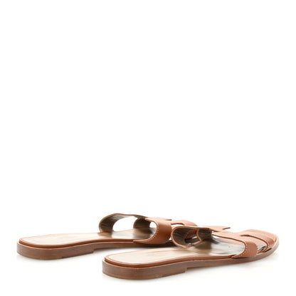 Hermes Box Calfskin Oran Sandals 42 Gold 5 of 9