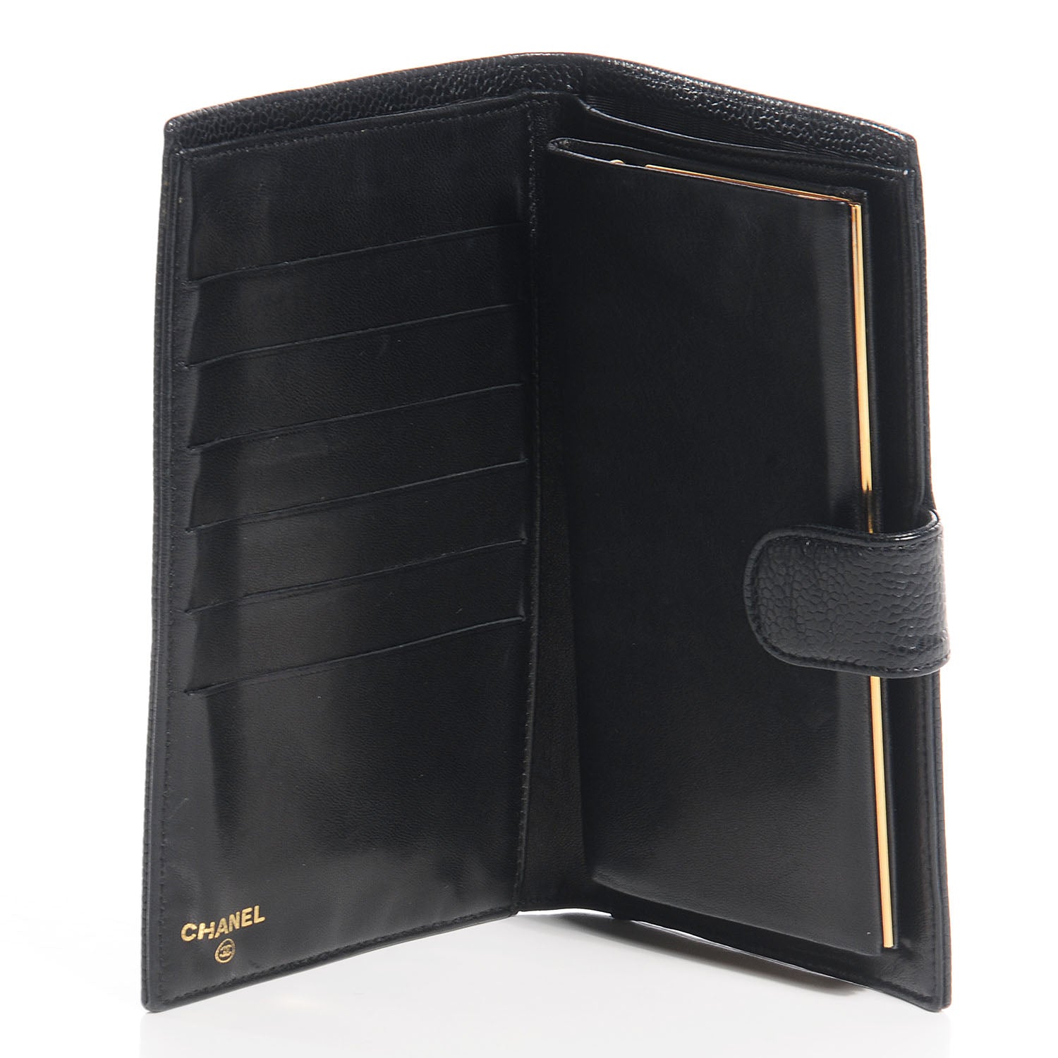 Chanel Caviar CC French Wallet Black 6 of 9