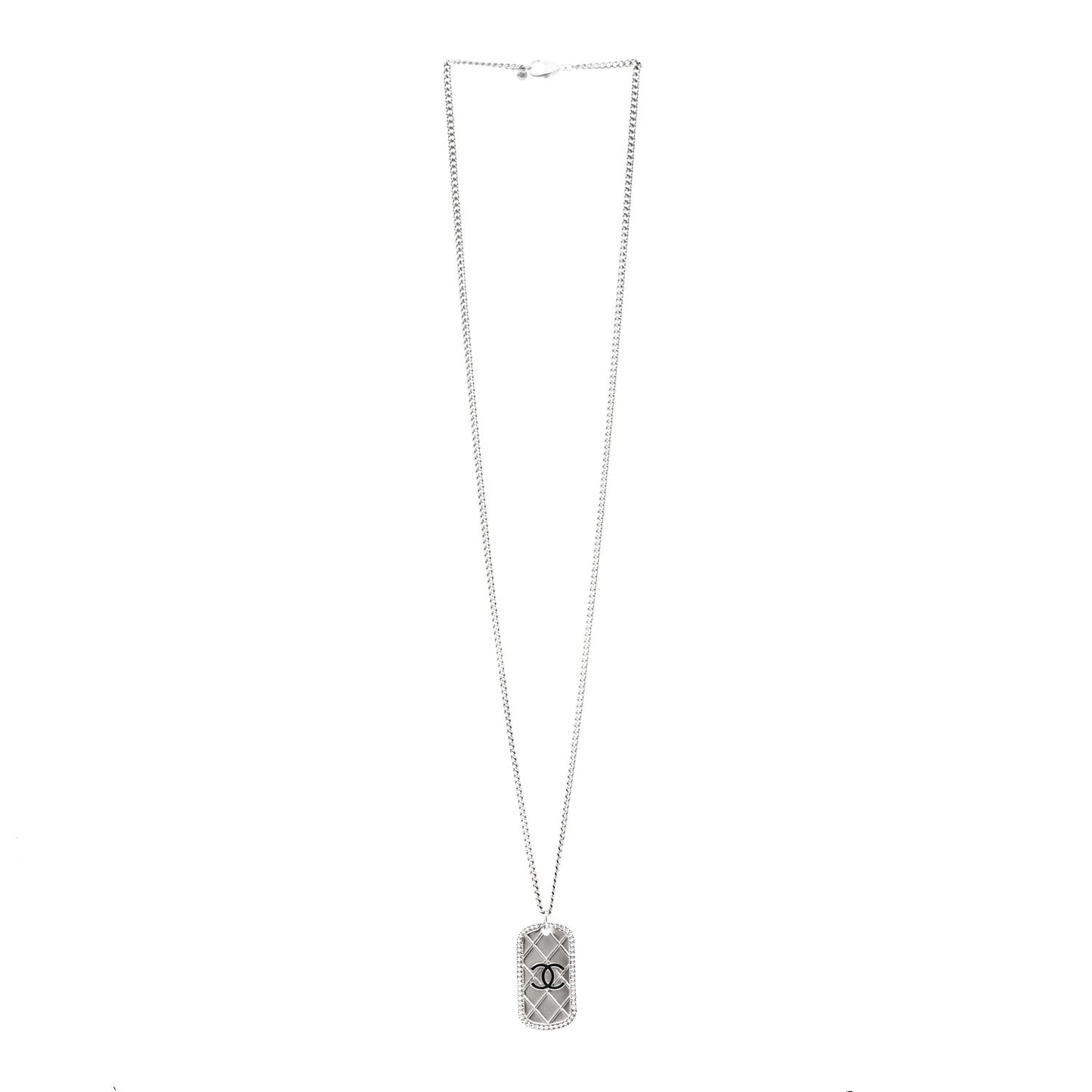 Dog Tag CC Necklace Silver