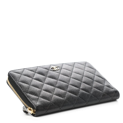 Chanel Caviar Quilted Large Zip Around Organizer Wallet Black 8 of 16