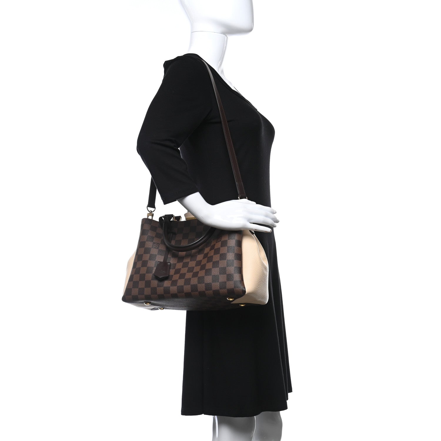 Louis Vuitton Damier Ebene Cuir Taurillon Brittany Creme 2 of 12