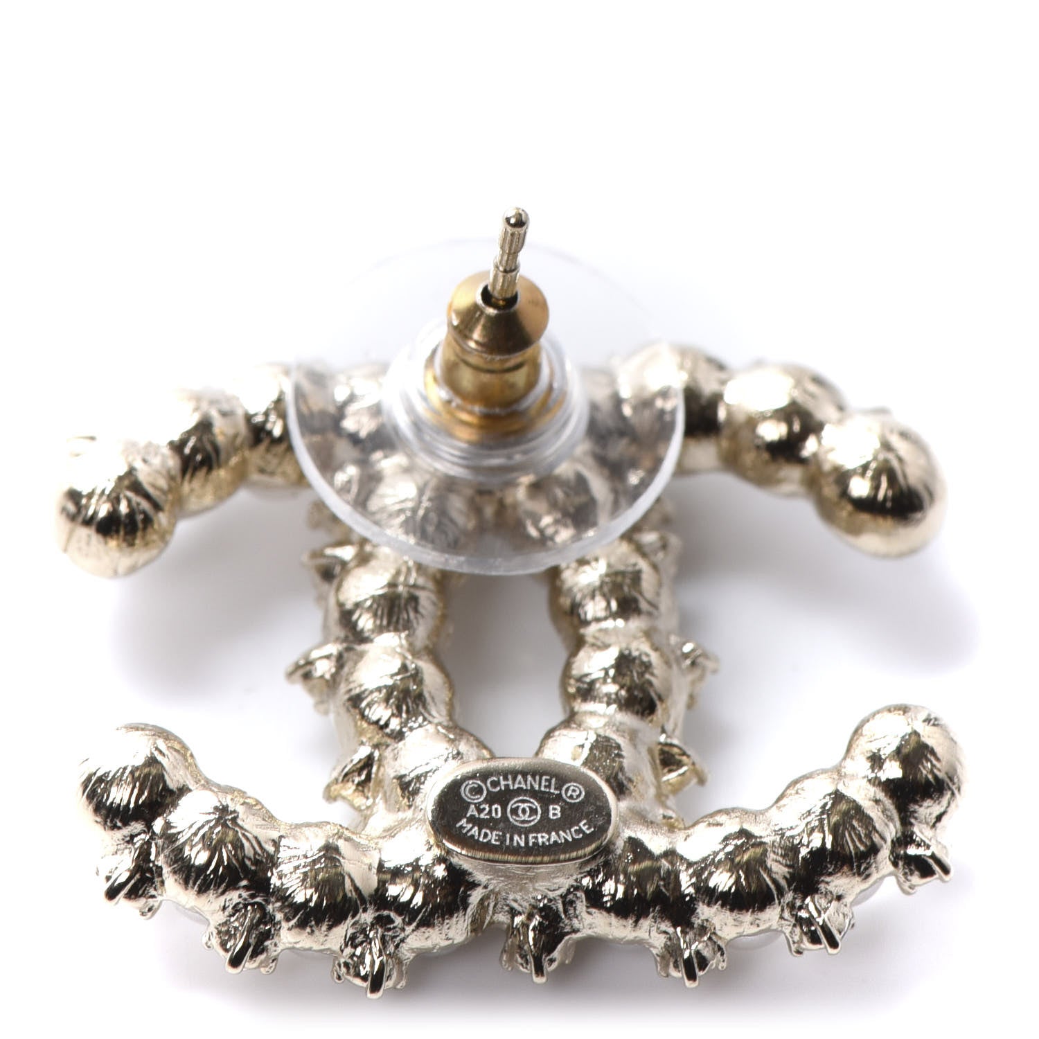 Chanel Pearl Crystal CC Earrings Gold 4 of 5