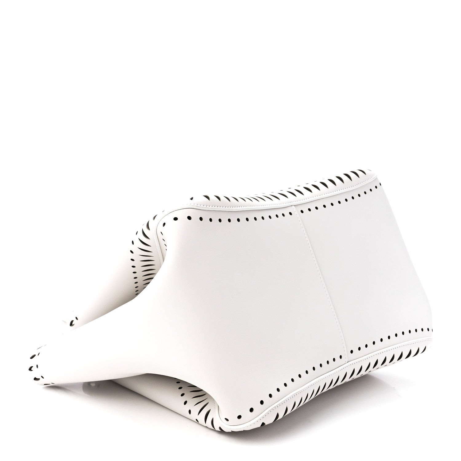 Alaia Calfskin Laser Cut Angele 20 Top Handle Bag White 5 of 13