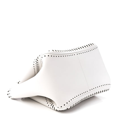 Alaia Calfskin Laser Cut Angele 20 Top Handle Bag White 5 of 13