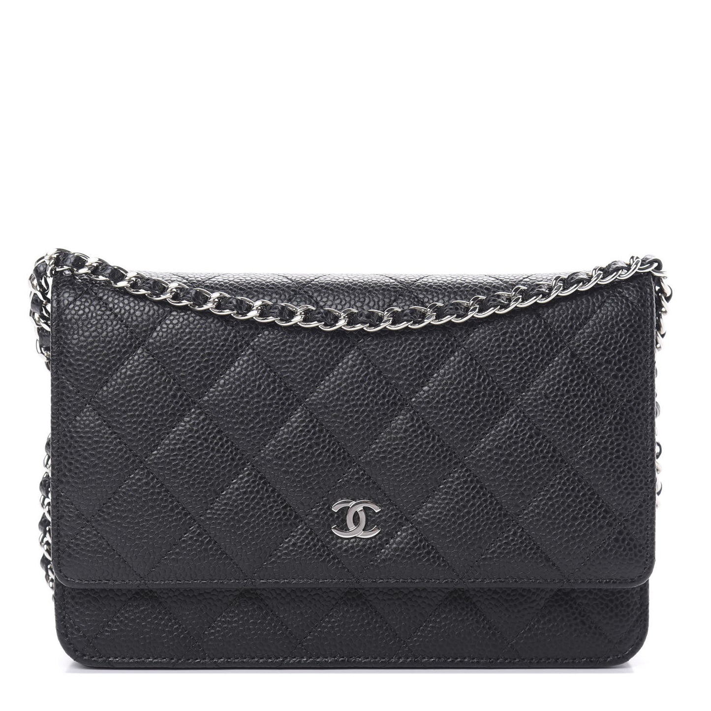 Caviar Quilted Wallet On Chain WOC Black