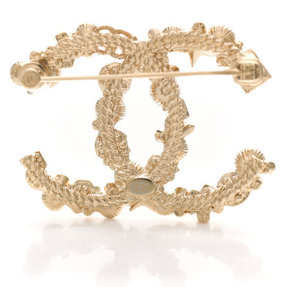 Chanel Crystal Pearl CC Charms Brooch Gold 4 of 4