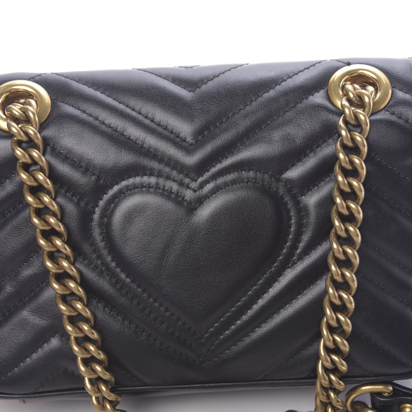 Calfskin Matelasse Mini GG Marmont Shoulder Bag Black