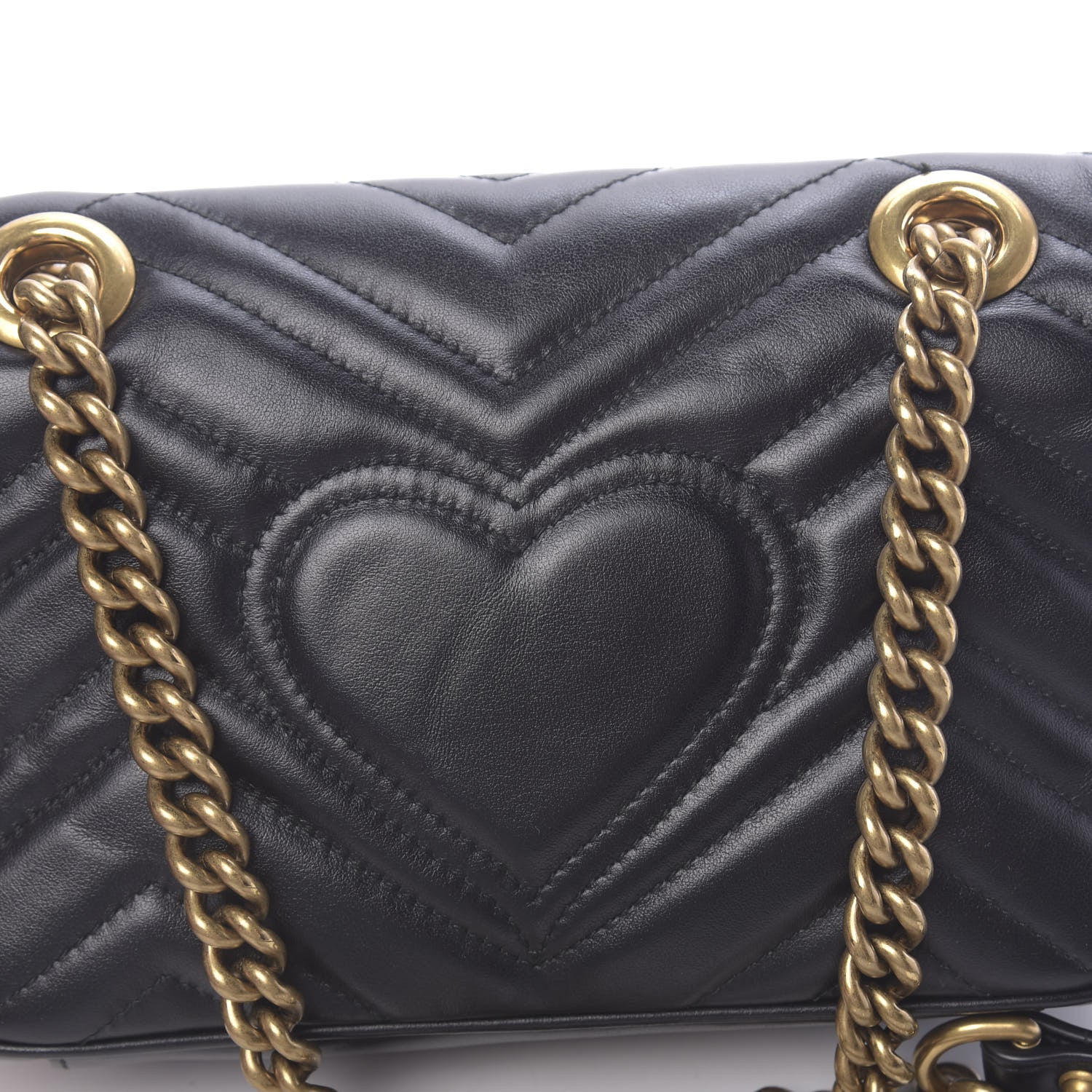 Gucci Calfskin Matelasse Mini GG Marmont Shoulder Bag Black 12 of 12