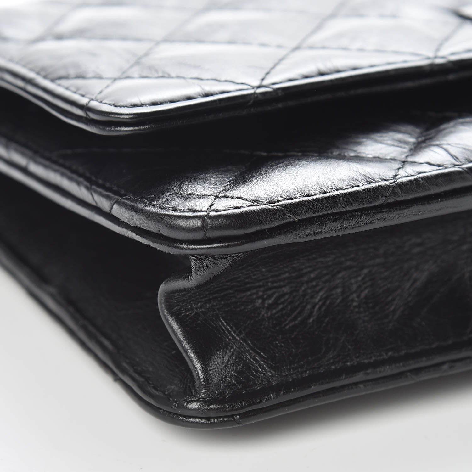 Chanel Aged Calfskin Quilted Reissue Wallet On Chain WOC So Black 9 of 11