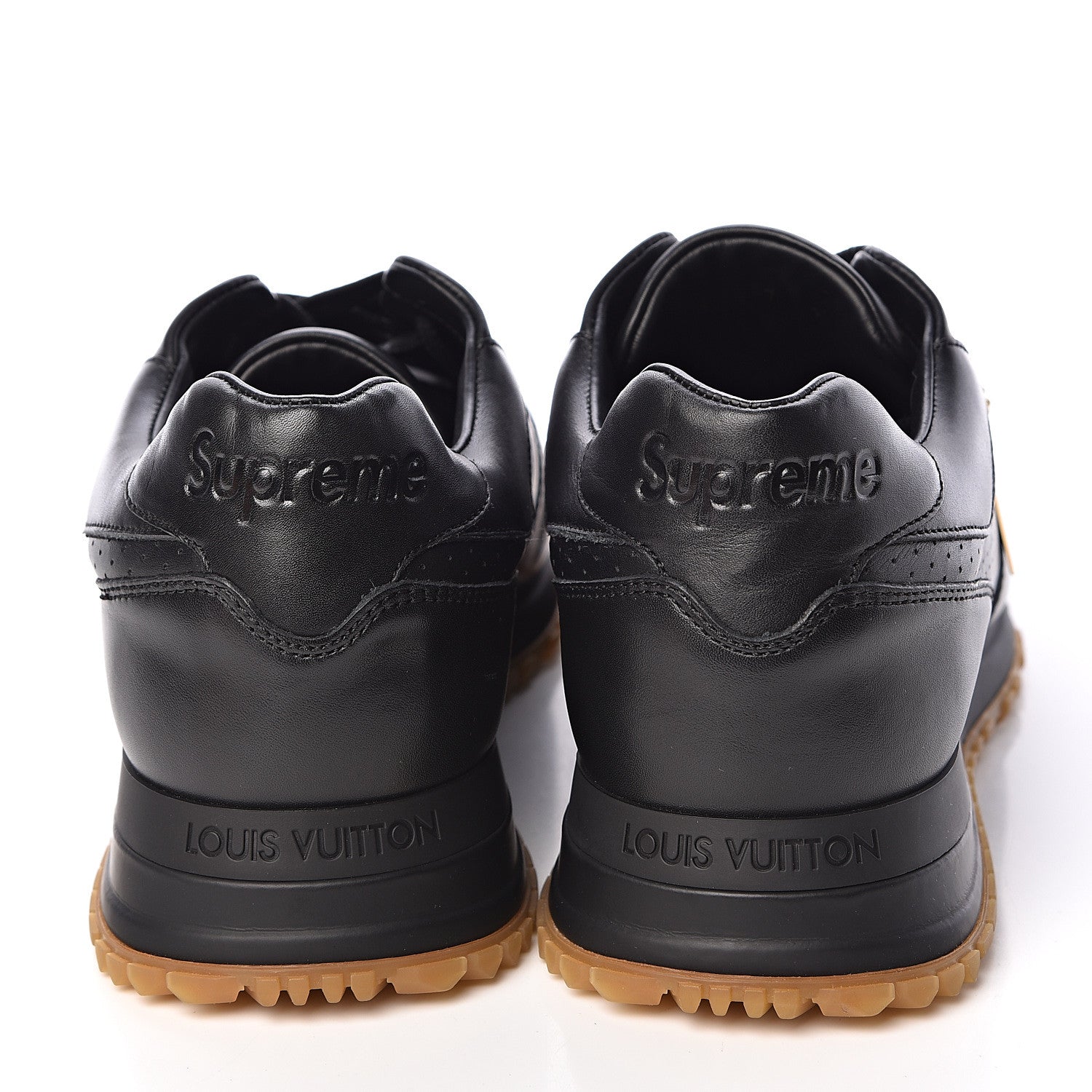 Louis Vuitton X SUPREME Calfskin Run Away Sneakers 7 Black 5 of 10
