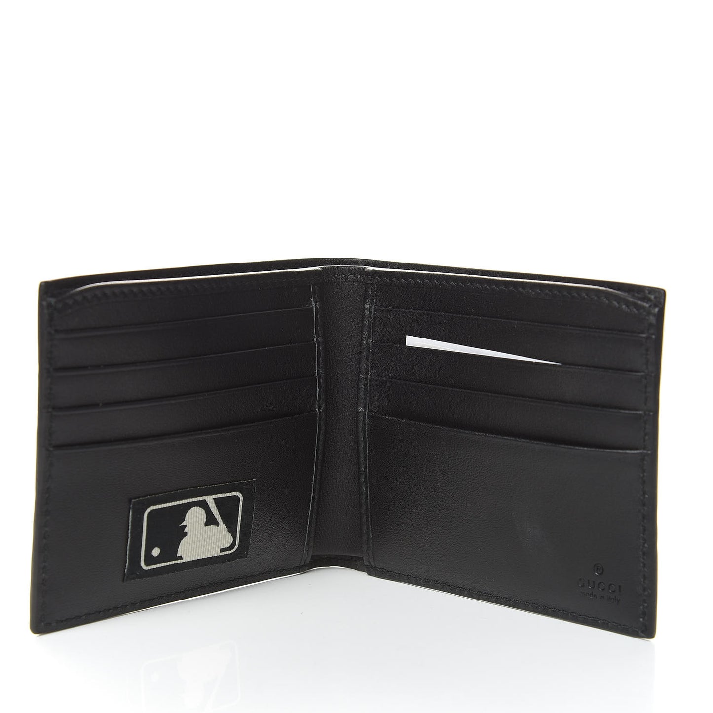 X MLB Guccissima LA Dodgers Embroidered Bi-Fold Wallet Black Green