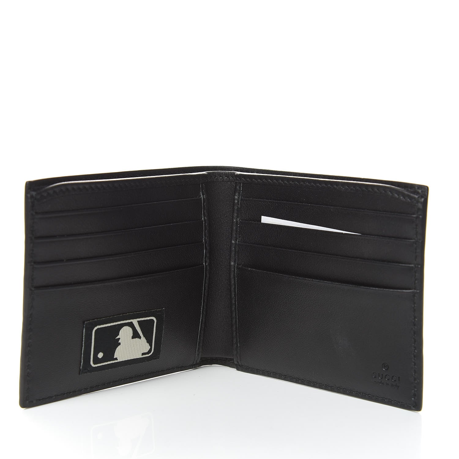 Gucci X MLB Guccissima LA Dodgers Embroidered Bi-Fold Wallet Black Green 5 of 9