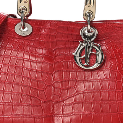 Christian Dior Crocodile Large Diorissimo Red 7 of 10