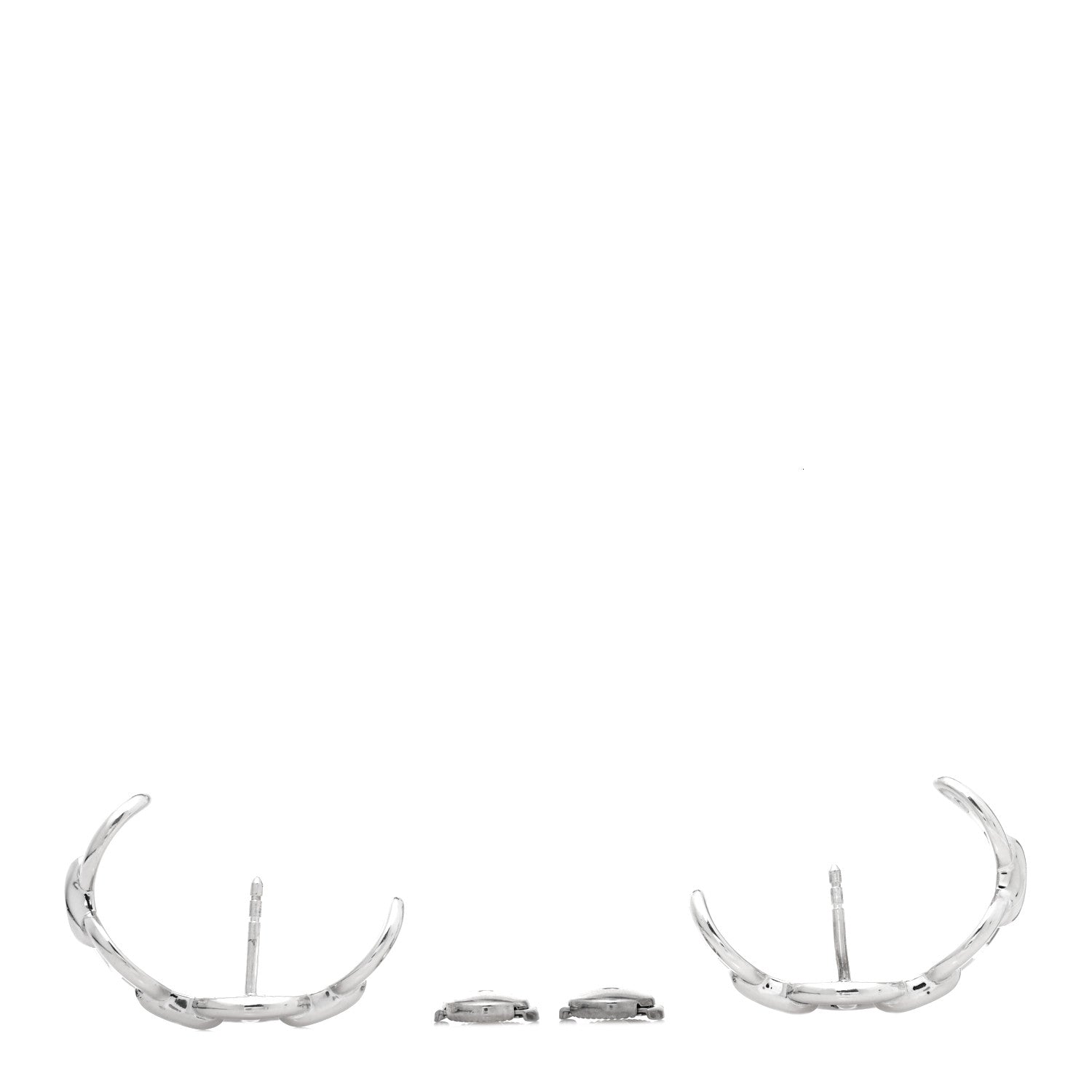 Hermes Sterling Silver Chaine D'Ancre Enchainee Climber Earrings 3 of 4