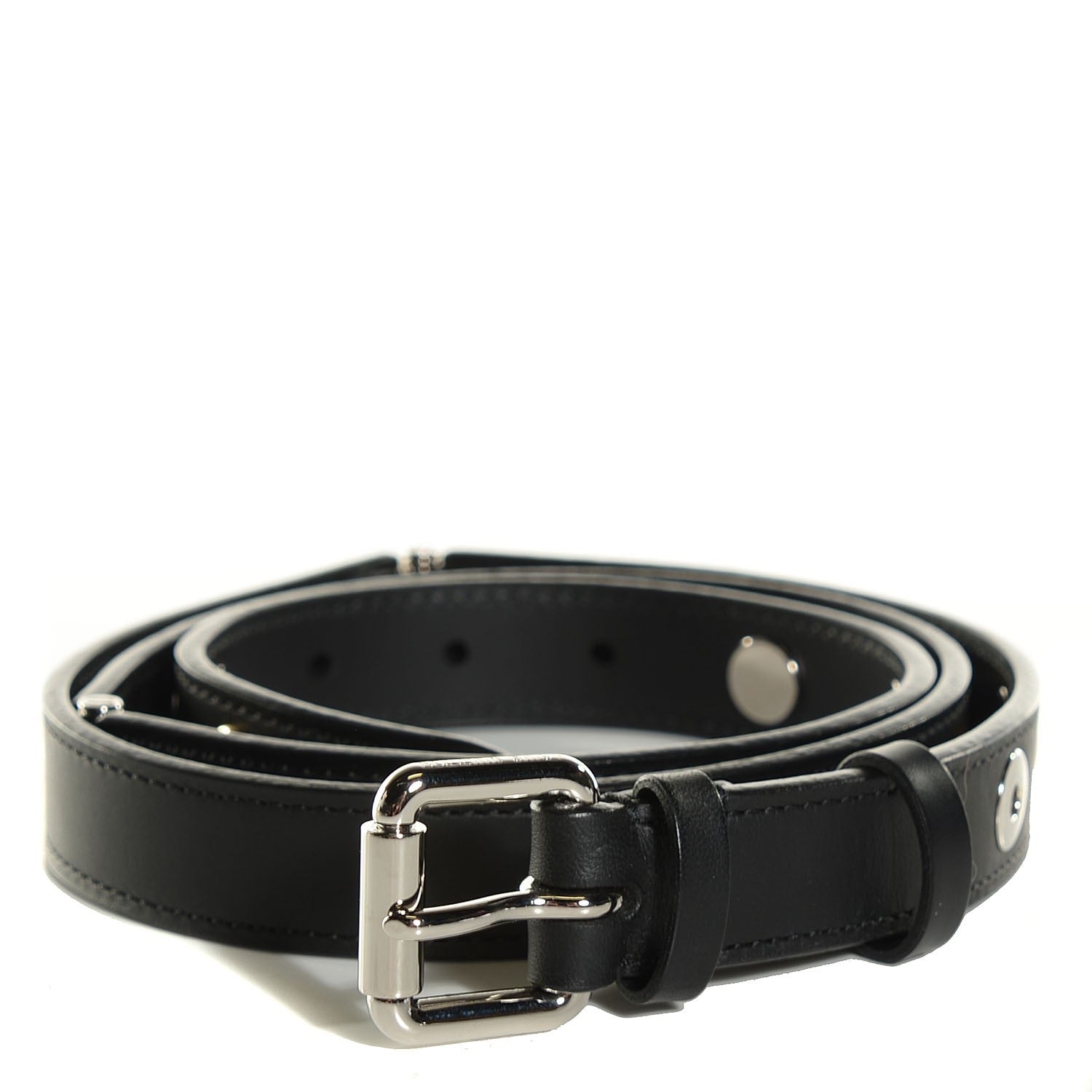 Louis Vuitton Leather Spike 20mm Belt 85 34 Black 1 of 12