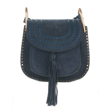 Chloe Suede Braided Small Hudson Shoulder Bag Deep Ocean 1 of 6
