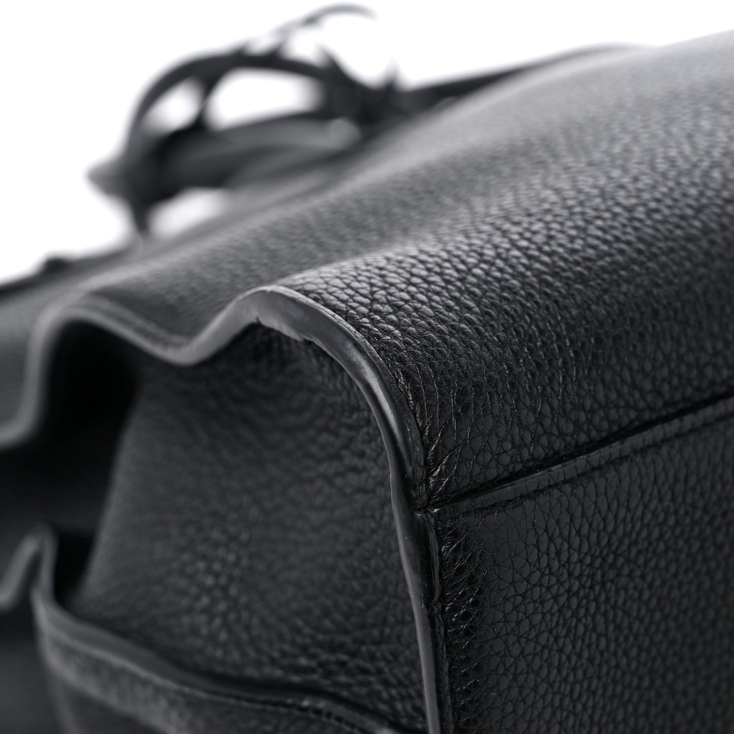 Grained Calfskin Large Thin Sac De Jour Black
