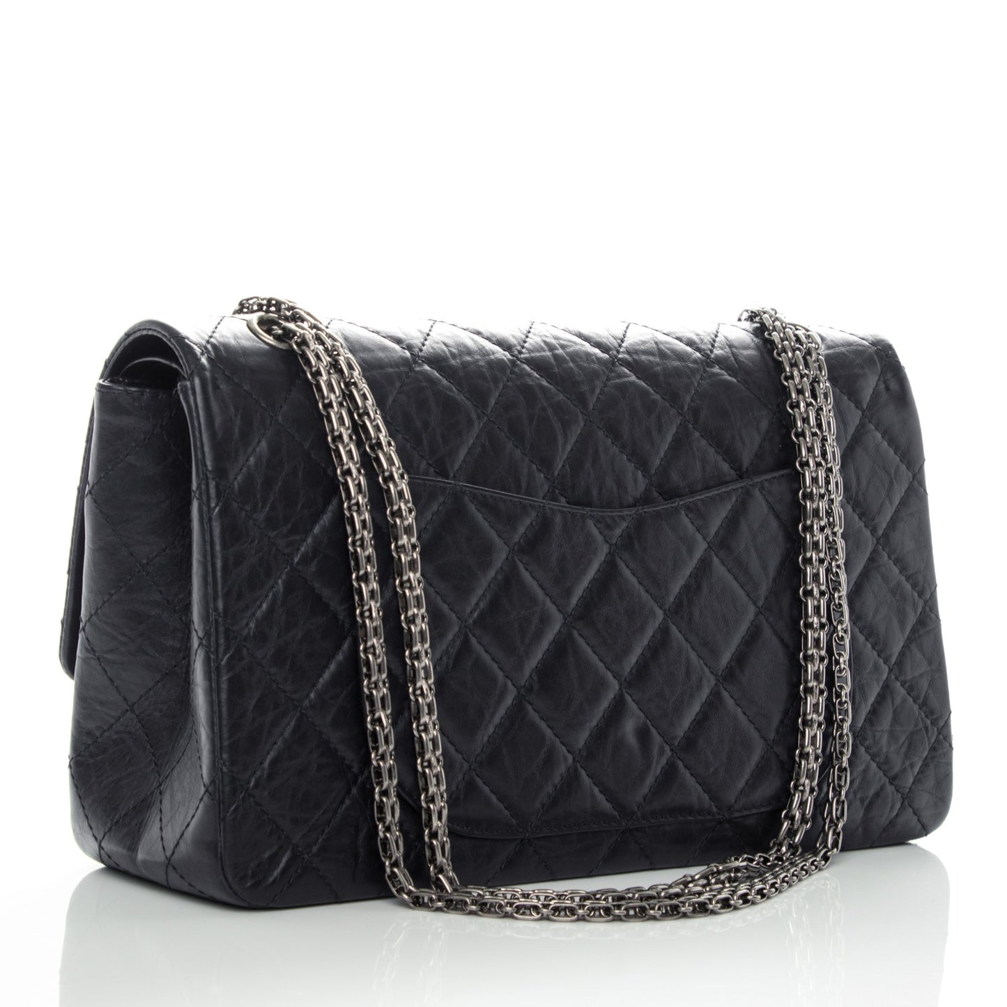 Aged Calfskin Quilted 2.55 Reissue 227 Flap Navy