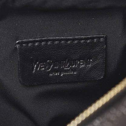 Saint Laurent Textured Patent Monogram Mini Wristlet Pebble 6 of 10