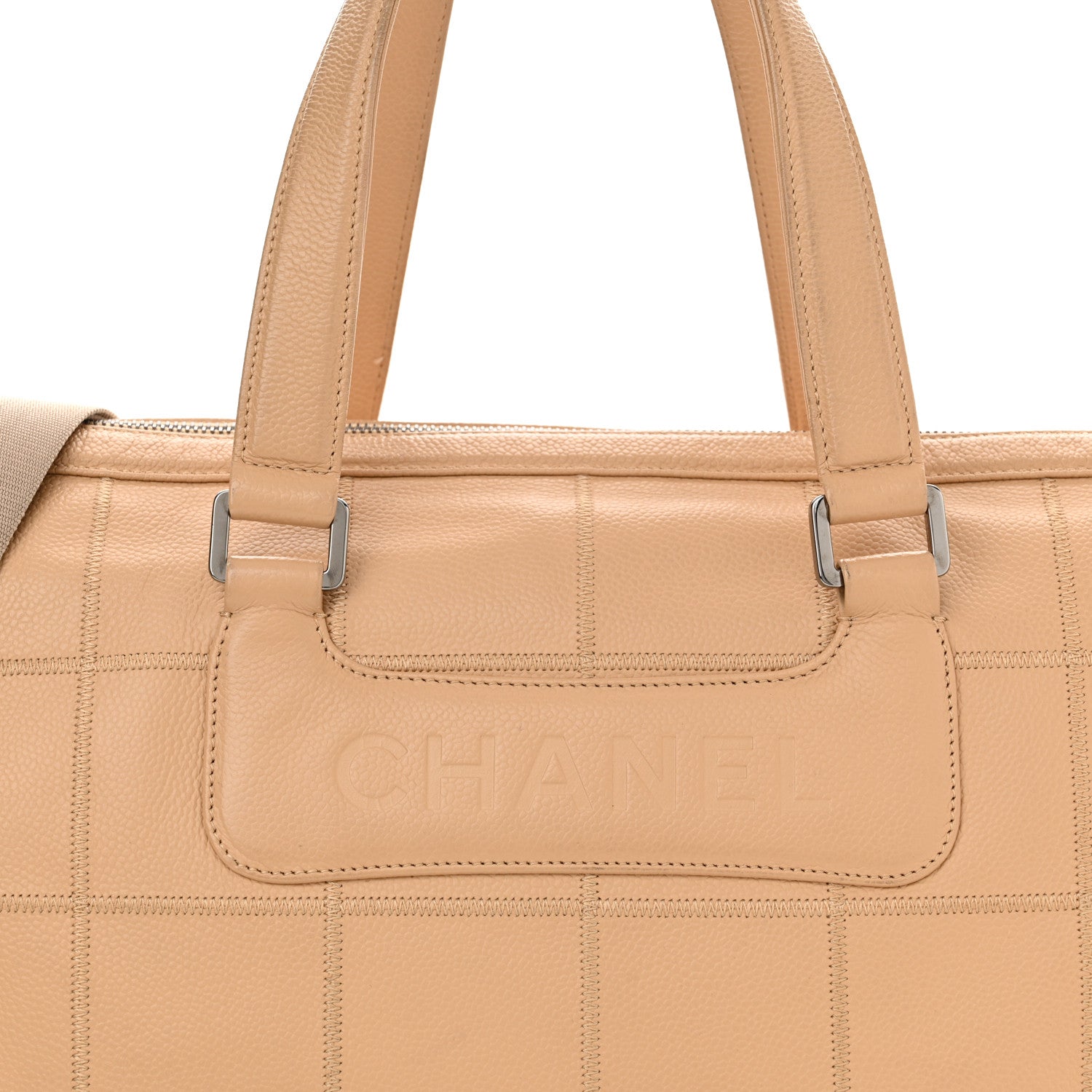 Chanel Caviar Square Stitched Large Tote Beige 8 of 19