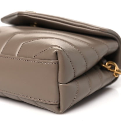 Saint Laurent Calfskin Y Quilted Monogram Toy Loulou Crossbody Bag Taupe 10 of 11