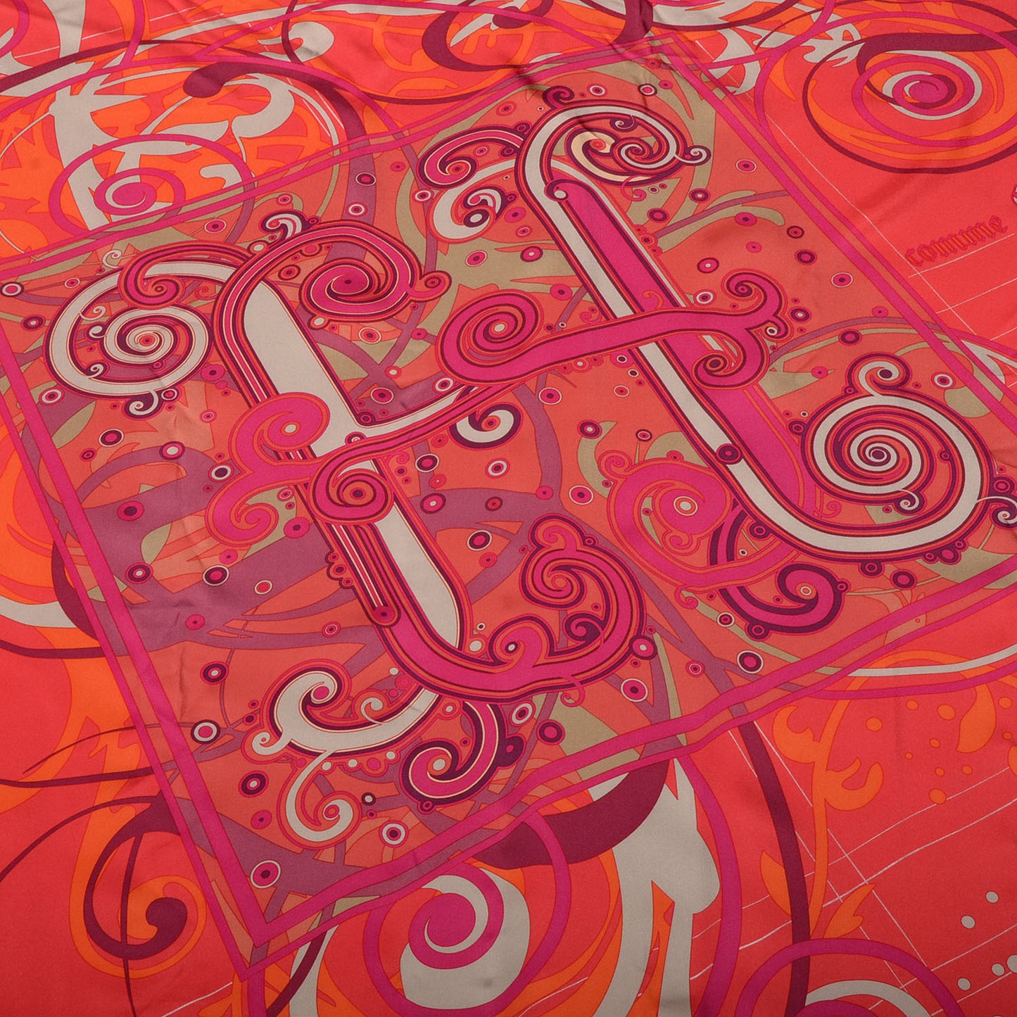 Silk Comme Histoires Scarf 90 Rouge Prune Orange