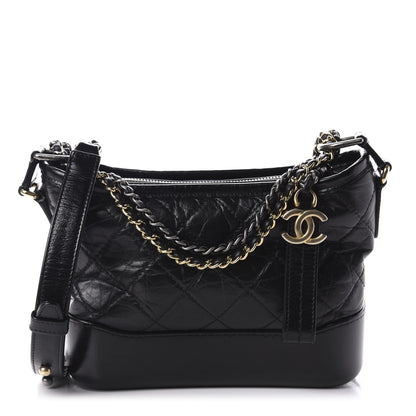 Chanel Aged Calfskin Quilted Small Gabrielle Hobo Black 1 of 10