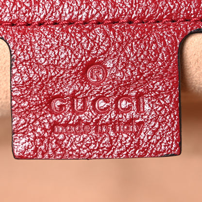 Gucci Vintage Effect Calfskin Matelasse Diagonal Small Torchon GG Marmont Shoulder Bag Black Romantic Cherry 6 of 10