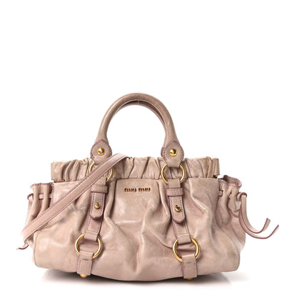 Miu Miu Vitello Shine Top Handle Satchel Mughetto 1 of 10