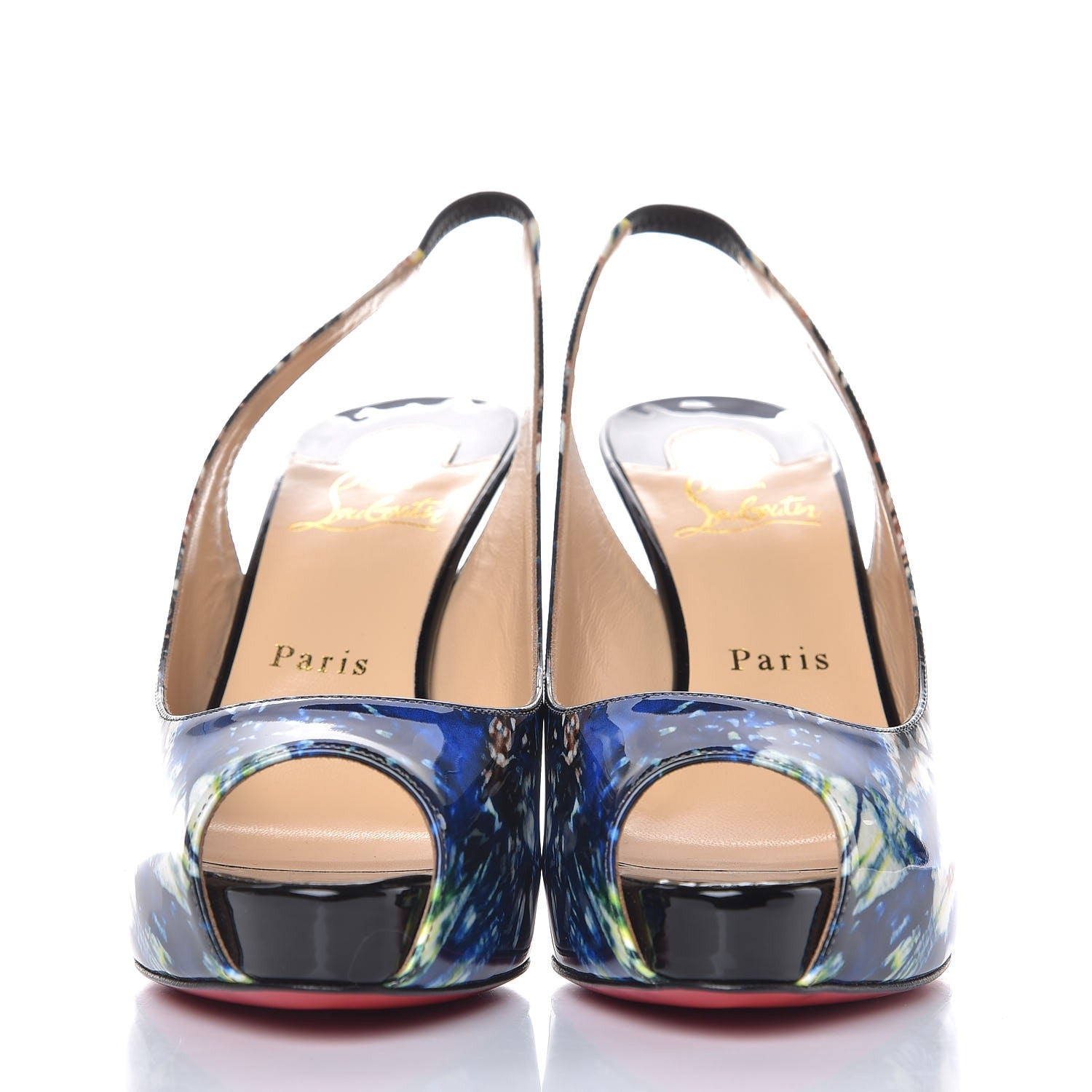 Christian Louboutin Patent Bazin Private Number 100 Pumps 38 Black 2 of 8