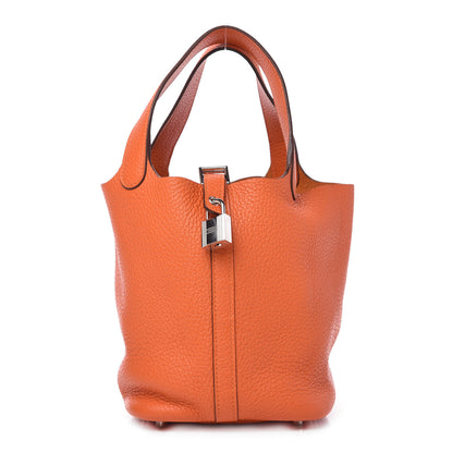 Hermes Taurillon Clemence Picotin Lock 18 PM Feu 1 of 12