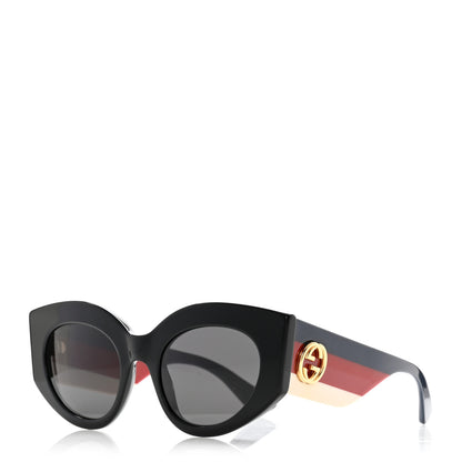 Gucci Acetate Oversized Rectangle Frame Web Sunglasses GG 0275/S Black 1 of 8