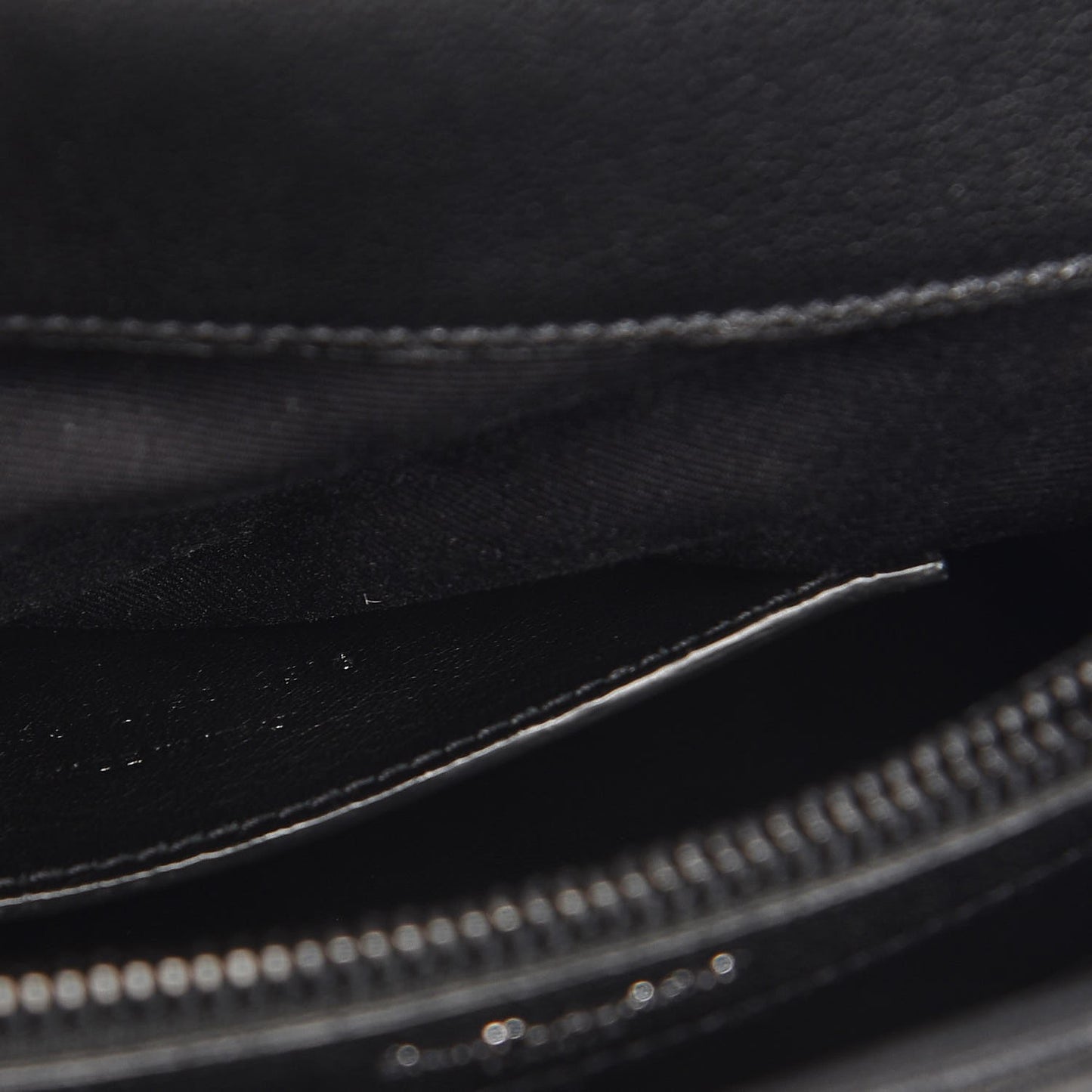 Sheepskin Matelasse Chevron Monogram Monochrome Large College Satchel Black