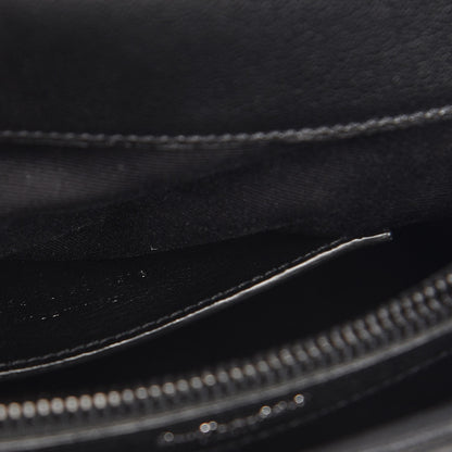 Saint Laurent Sheepskin Matelasse Chevron Monogram Monochrome Large College Satchel Black 8 of 8
