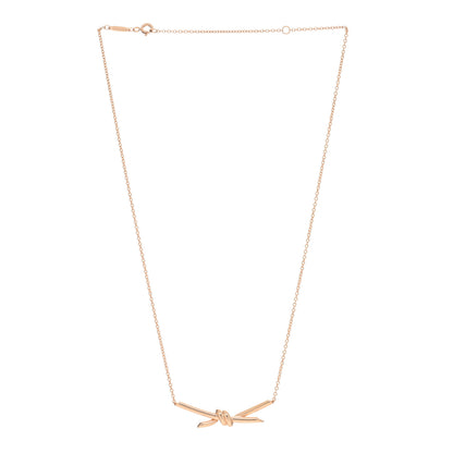 Tiffany 18K Rose Gold Knot Necklace 2 of 4