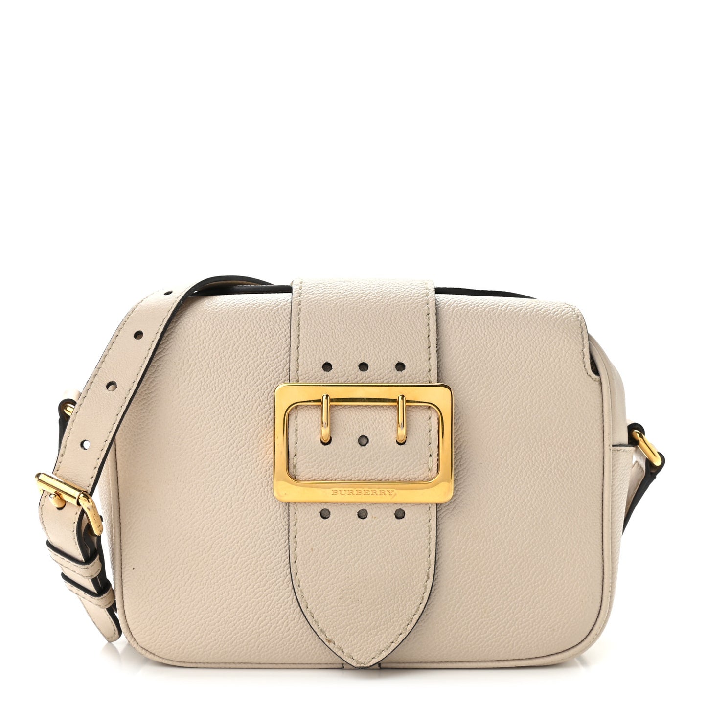 Soft Grain Calfskin Small Buckle Zip Bag Limestone