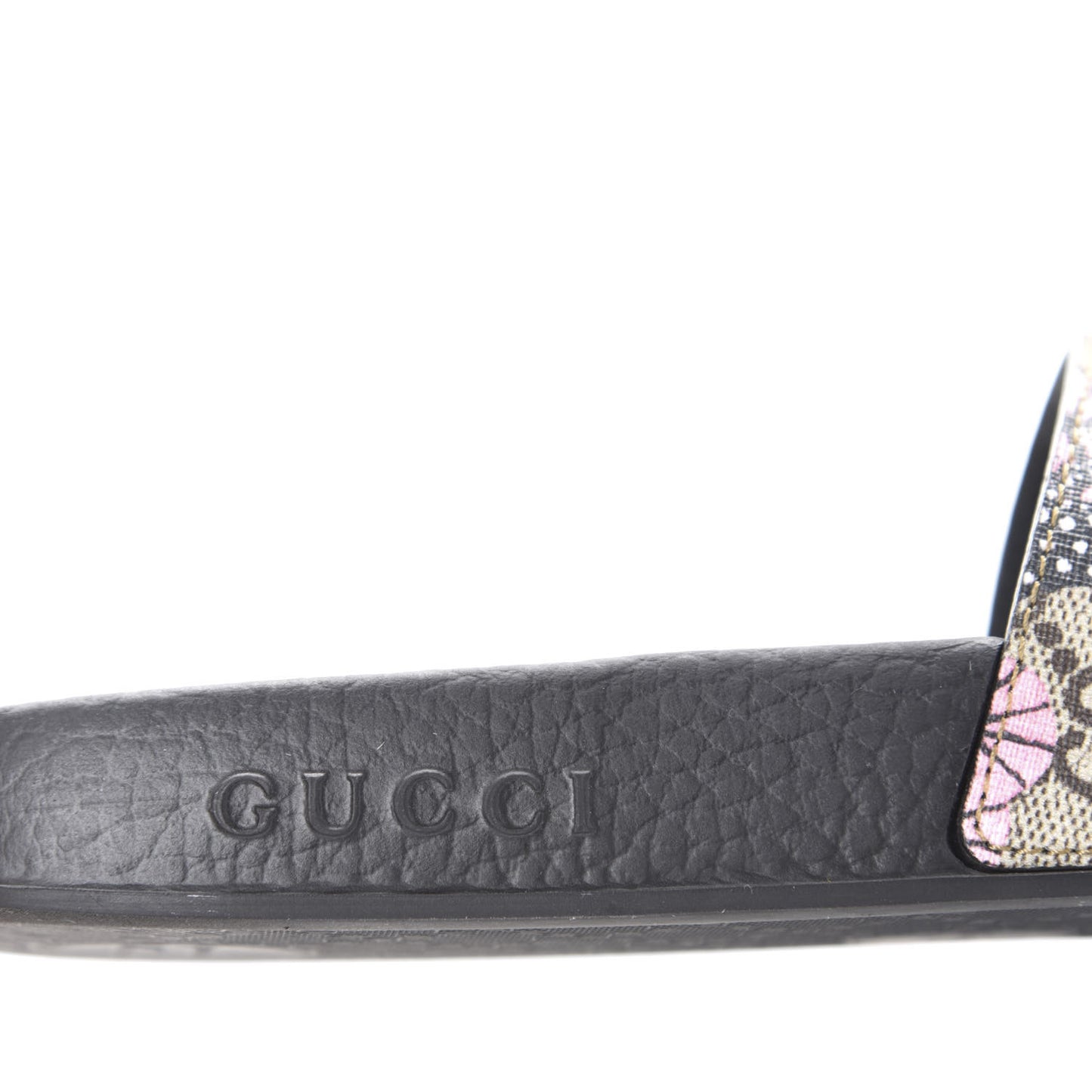 GG Supreme Monogram Bengal Womens Slide Sandals 40 Beige Crop Pink